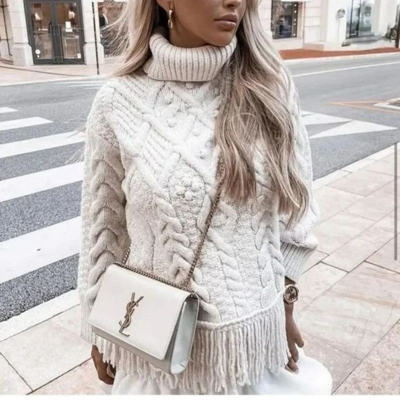 ZARA FRINGED KNIT SWEATER - Picture 6 of 13